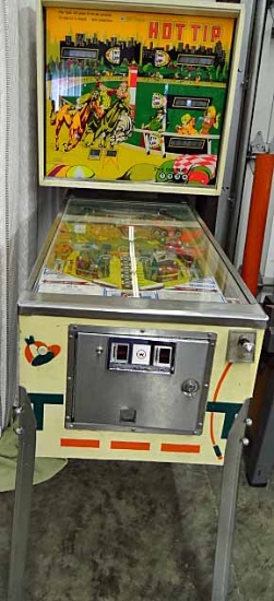 Vintage (1977) Pinball Machine, " HOT TIP" Horse Racing By Williams. Not Working. Graphics, Glass &