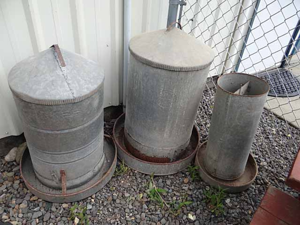 3 Vintage Metal Chicken Feeders For Creative Minds Planters
