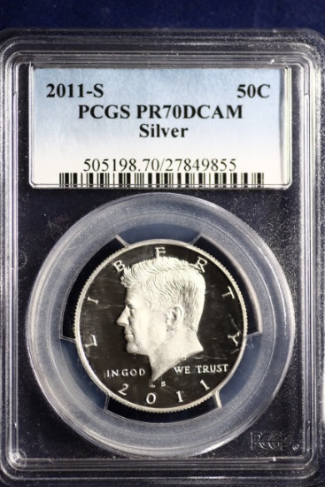 2011-S Kennedy Half Dollar deep cameo silver