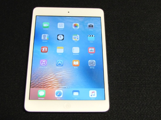 Apple iPad Mini, white, small engravings on back