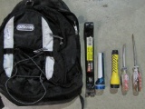 BACKPACK W/FLASHLIGHTS & TOOLS