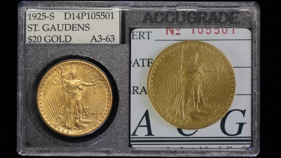 1925 S St Gaudens $20 gold Double Eagle
