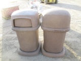 (2) Plastic Trash Cans