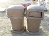 (2) Plastic Trash Cans