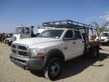 2011 Dodge 4500 HD Crew-Cab Utility Flatbed Truck,