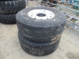 (2) 425/65R 22.5 Tires & Aluminum Rims