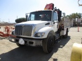 2006 International 7400 S/A Flatbed Crane Truck,