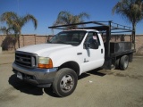 2001 Ford F450 XL Flatbed Utility Truck,