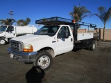 2001 Ford F450 S/A Flatbed Utility Truck,