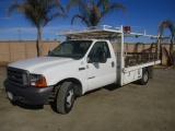 2000 Ford F350 S/A Flatbed Utility Truck,