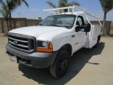 2000 Ford F450 SD Flatbed Utility Truck,