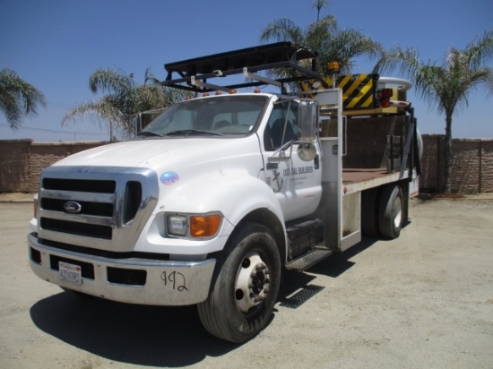 2012 Ford F650 XL S/A Flatbed Attenuator Truck,