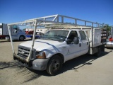 2005 Ford F350 XL Crew-Cab Flatbed Utility Truck,