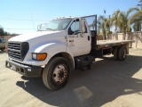 2001 Ford F650 S/A Flatbed Truck,