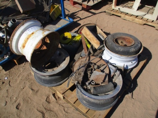 (4) Truck Rims, Scrap Metal, 6 Amp Electric Motor,