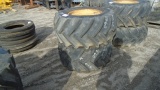 (2) Titan Tires & Rims For Case Forklift