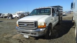 2000 Ford F350 XL SD Extended-Cab Flatbed Truck,