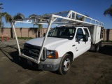 2005 Ford F350 XL Crew-Cab Flatbed Utility Truck,