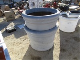 (2) 3' Round Fiberglass Pots