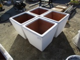 (4) 2' x 2' Square Fiberglass Pots