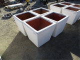 (4) 2' x 2' Square Fiberglass Pots