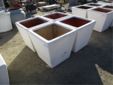 (4) 2' x 2' Square Fiberglass Pots