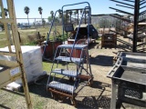Lot Of Warehouse Rolling Stairs & Dolly