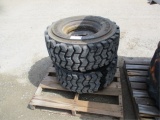 (2) 12-16.5 Lifemaster Skid Steer Rims & Tires