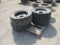 (4) Solid Rubber Skid Steer Tires & Rims