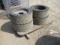 (4) Cushion Rubber Tires & Rims,