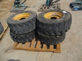 (4) Skid Steer 12-16.5 Tires & 8-Lug Rims