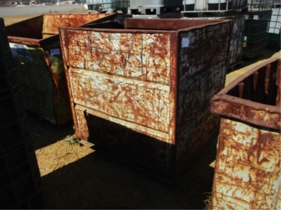 Metal Bin W/Fork Holes