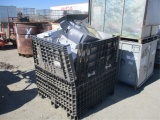 Plastic Bin W/Fork Holes & Fold Down Walls,