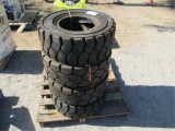 (4) New Unused Armortec 27x10-12 Forklift Tires