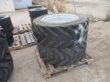 (2) IN445/50D710 Equipment Rims & Tires