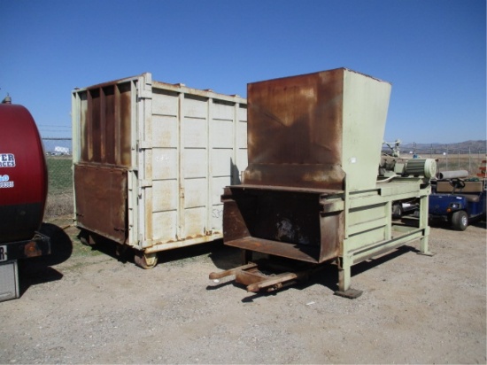 Hydraulic Trash Compactor & 20' Roll-Off Bin,