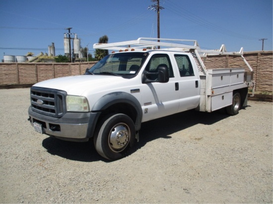2007 Ford F450 Crew-Cab S/A Flatbed Utility Truck,
