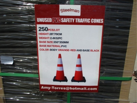 Lot Of 250 Unused Safety Traffic Cones 26" Tall