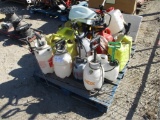 Lot Of (6) Diesel Cans & (8) Misc Sprayers