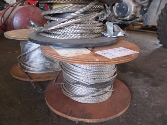 Lot Of (3) Rolls Of Steel Cable