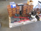 Pallet Of Crescent Wrenches, Torch Guns, Files,