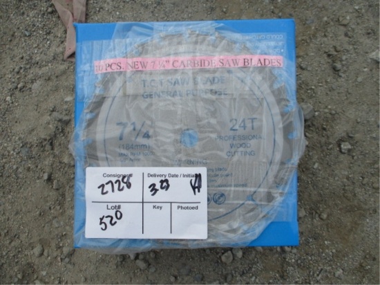 (10) Unused 7 1/4" Carbide Tipped Saw Blades