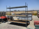 4-Section Warehouse Racking W/Wood Shelves