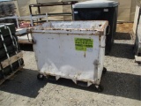 Rolling Metal Trash Bin W/Fork Holes