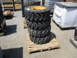(4) Camso 265/70-16.5 Skid Steer Rims & Tires