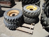 Lot Of (4) Skid Steer Rims & Tires,