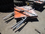 Lot Of Metal Construction Roads Signs,
