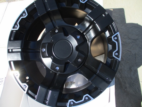 Lot Of (4) 17" x 9" Black Aluminum Wheels