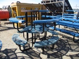 Lot Of (2) Round Metal Picnic Tables