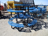 Lot Of (2) Round Metal Picnic Tables